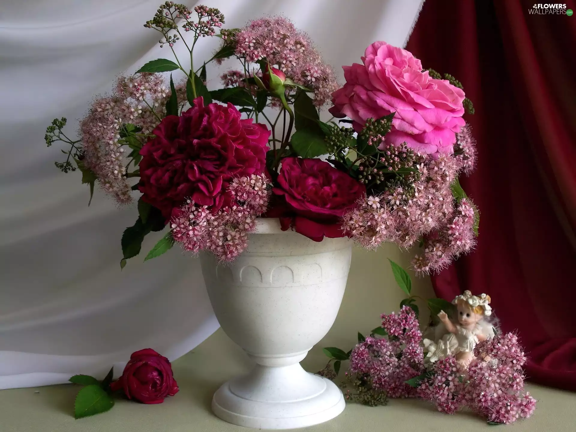 Vase, Flowers, roses