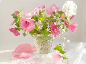 Vase, flowers, napkin, bouquet