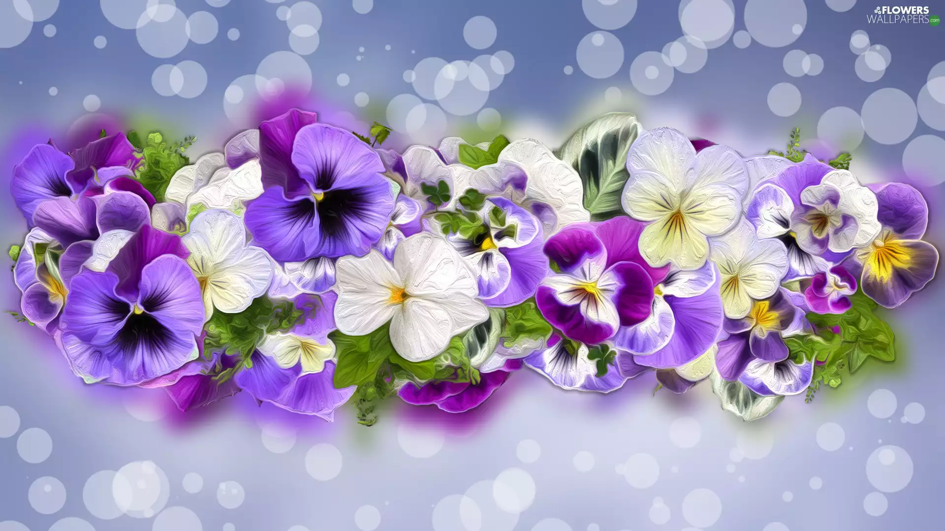 2D, Flowers, pansies