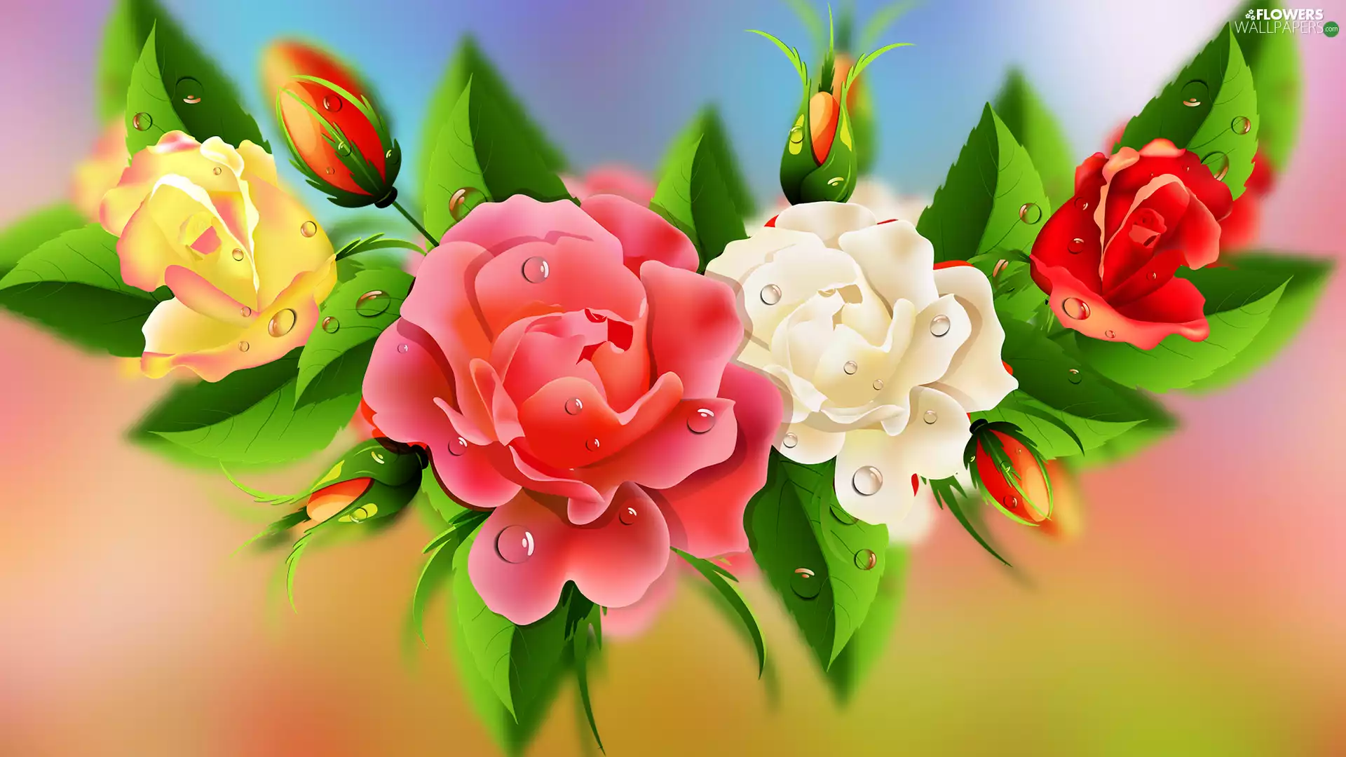 2D, Flowers, roses