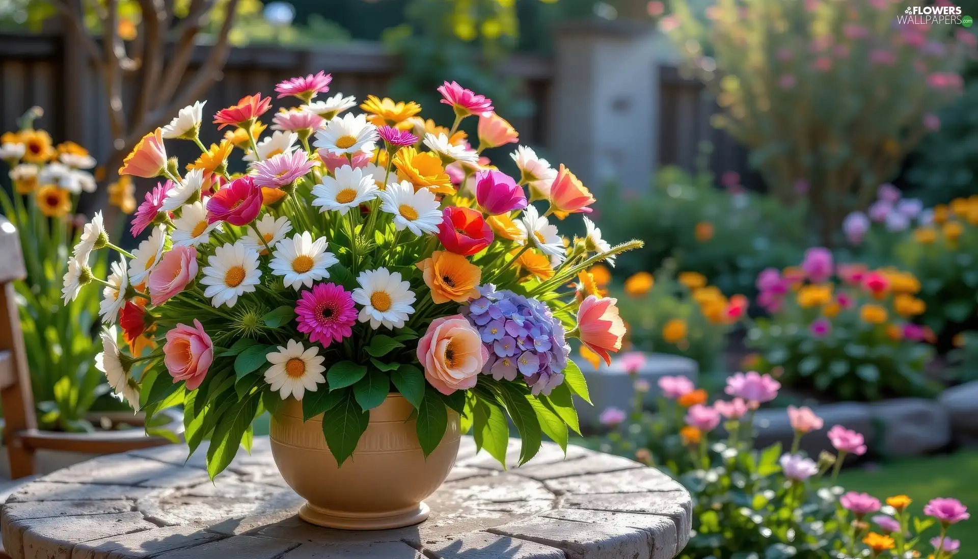 Vase, Ai, color, bouquet, Flowers