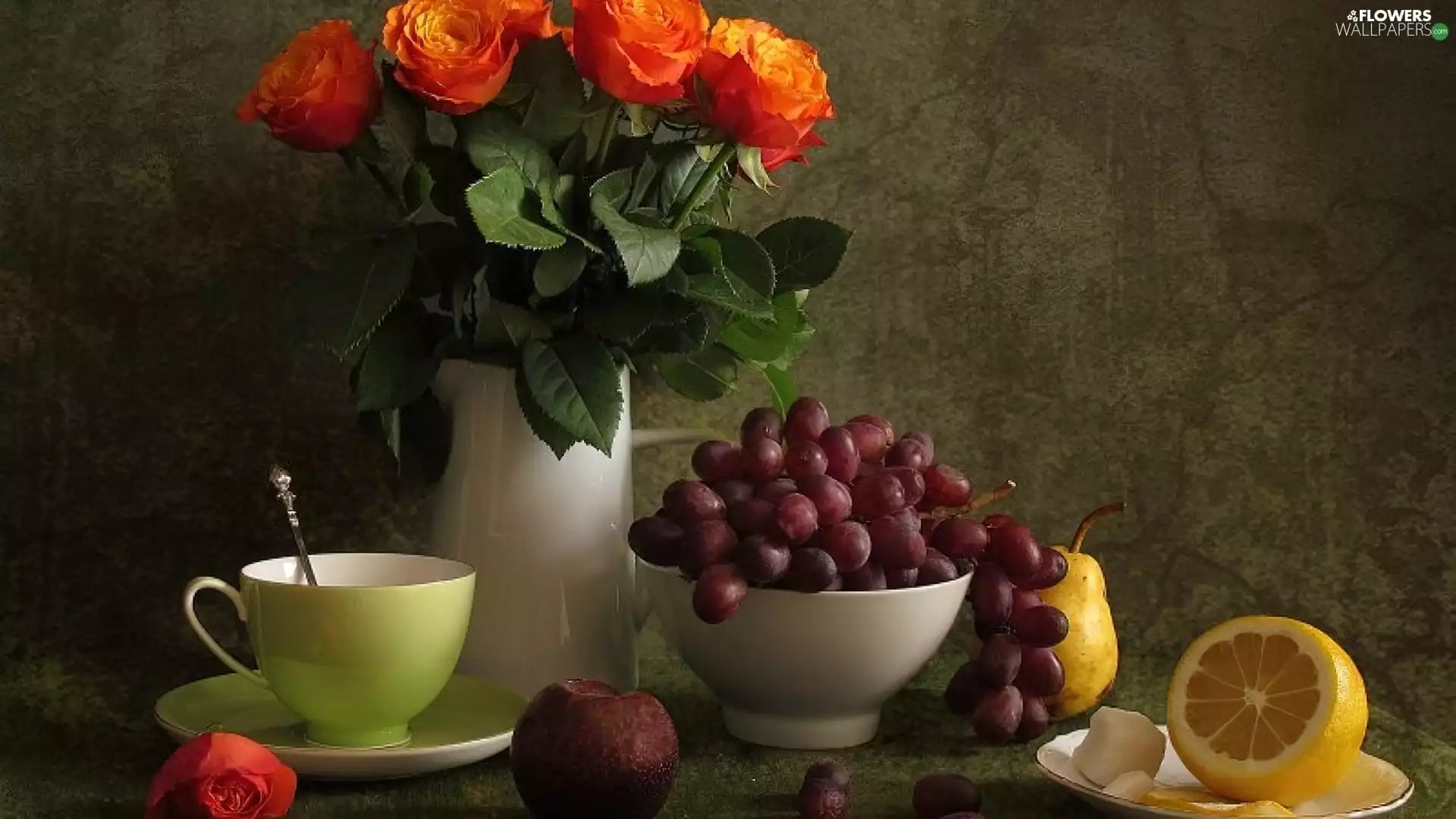 Amaranth, cup, rouge, Grapes, bouquet