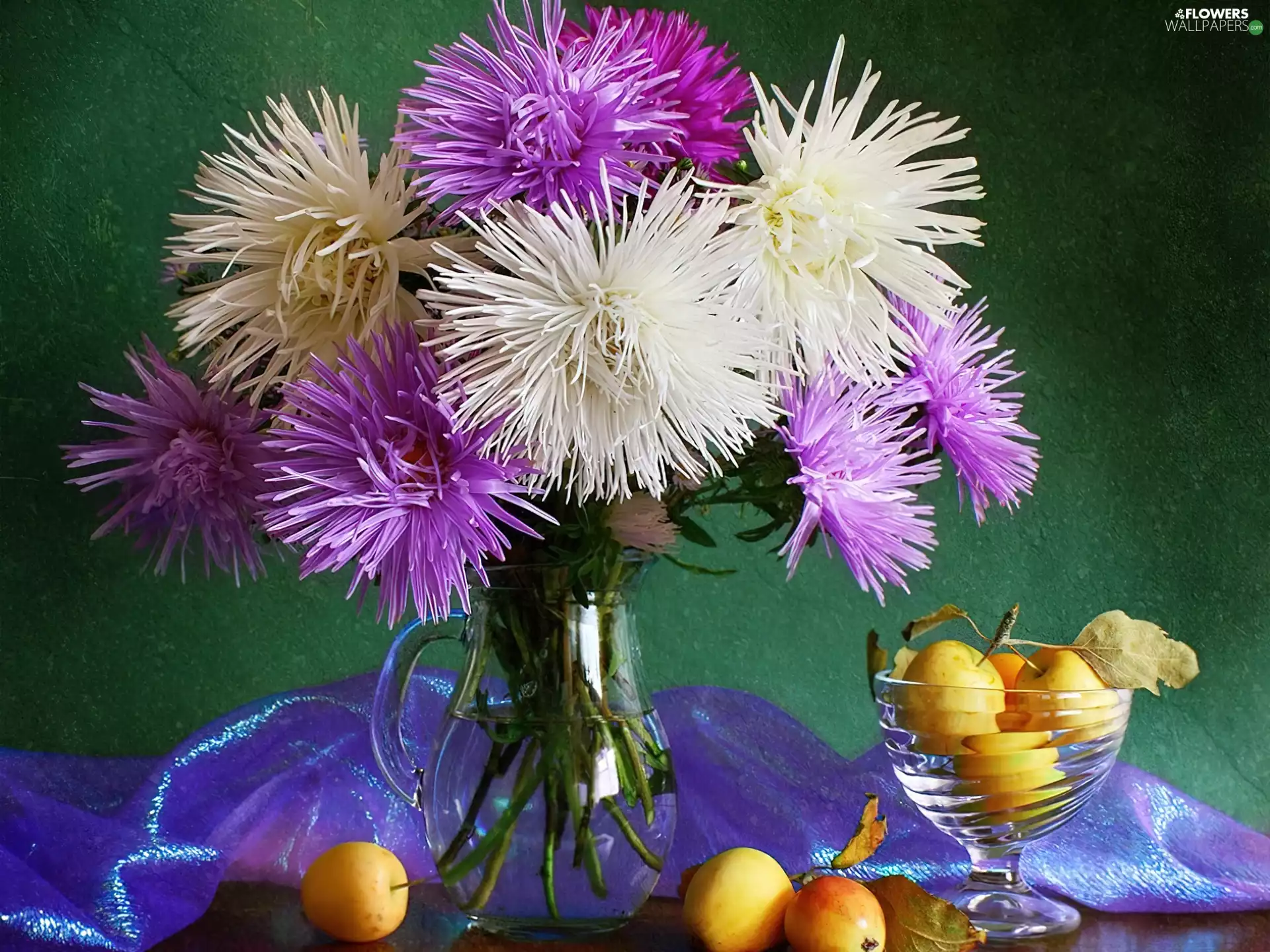 Yellow, apples, color, Astra, jug