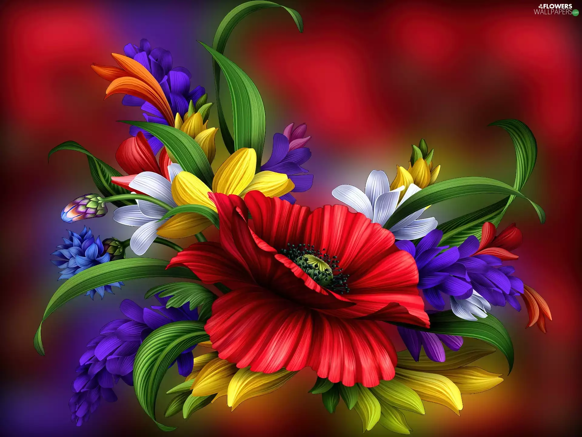 Art, bouquet, flowers