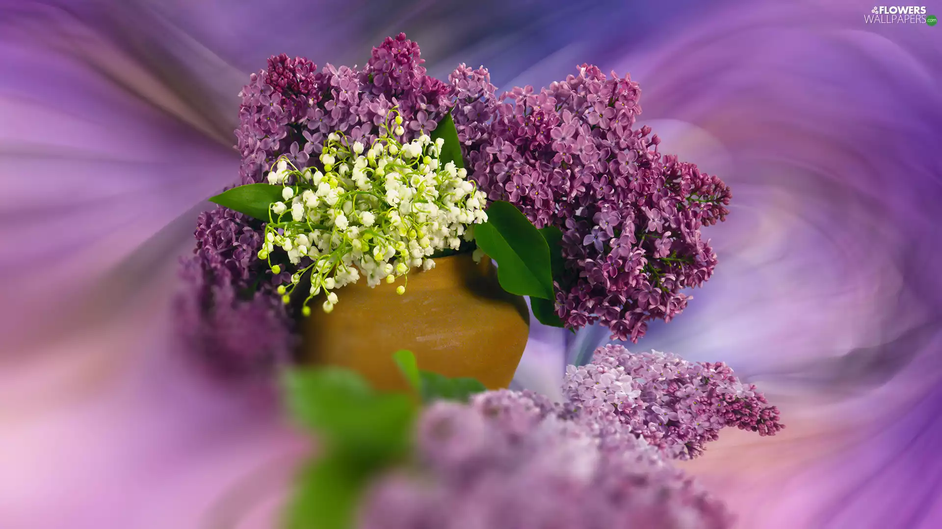 without, Flowers, Vase, blur, bouquet, lilies