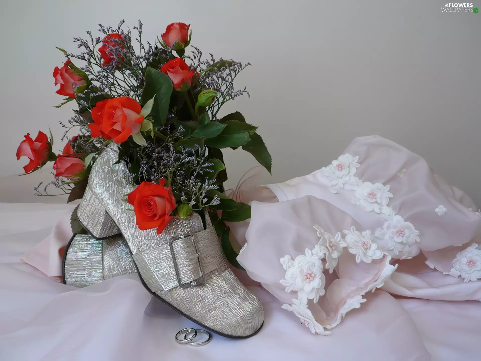 roses, The dress, Boots, Red, rings