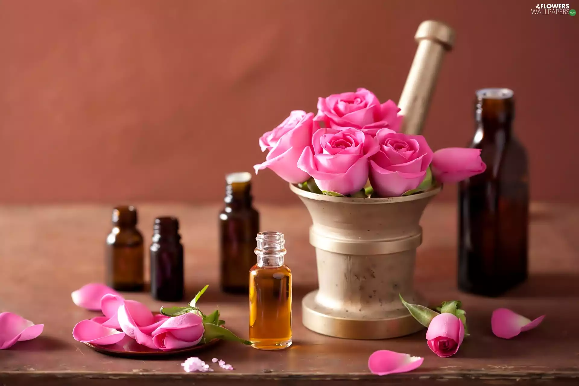 roses, elixir, Youth, Bottles