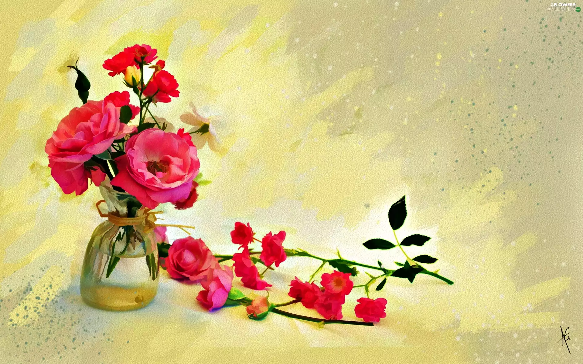 roses, bouquet, Art Image, Flowers