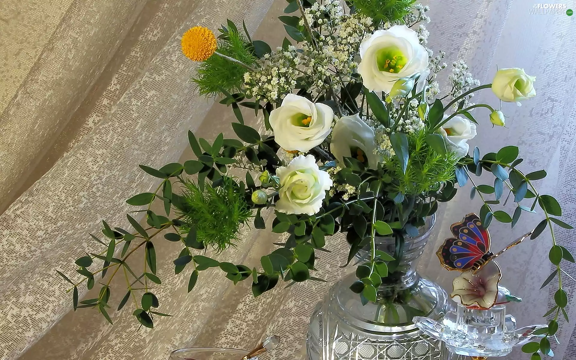 composition, flowers, Eustoma, bouquet