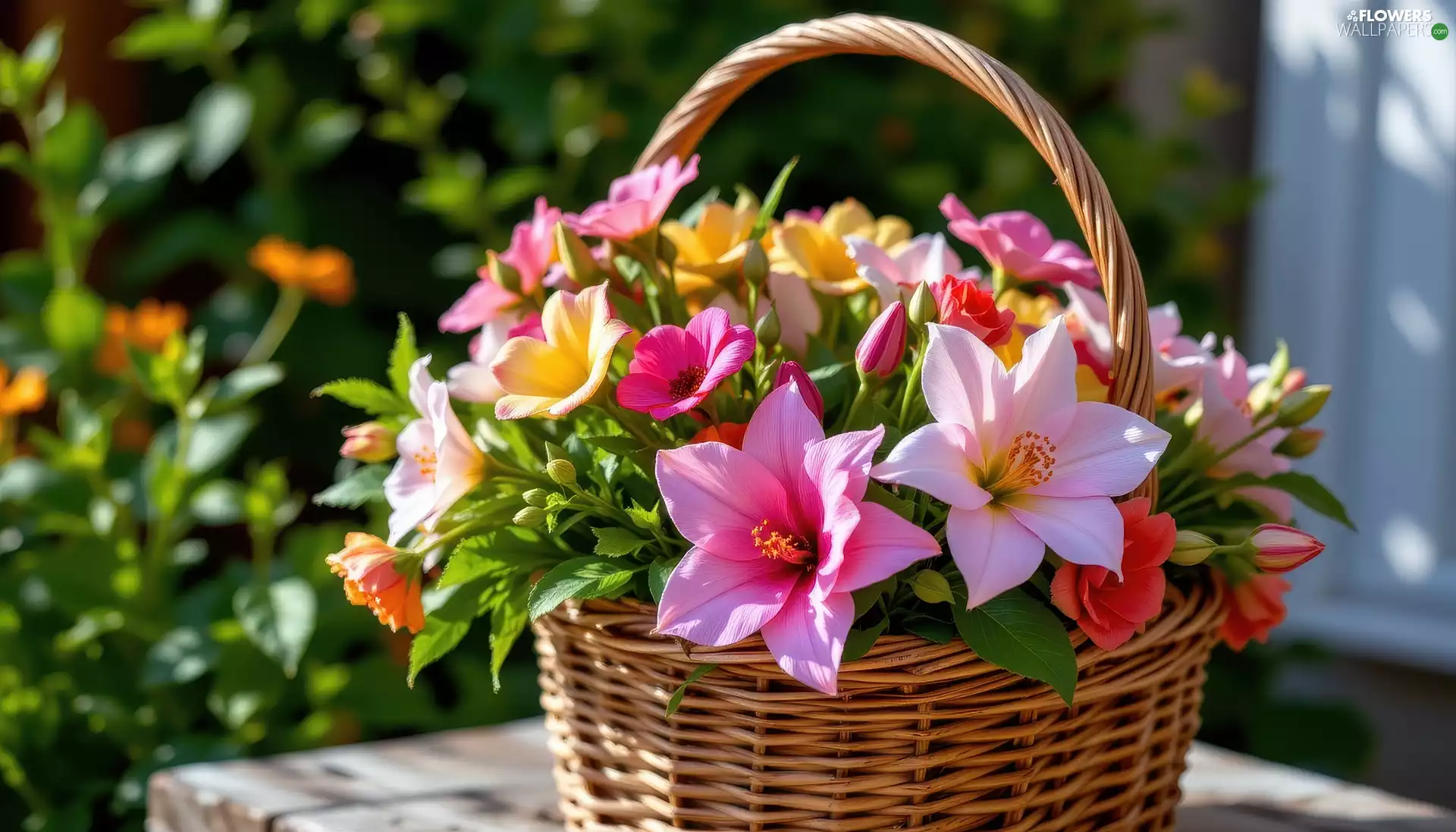 Flowers, basket, Ai, bouquet