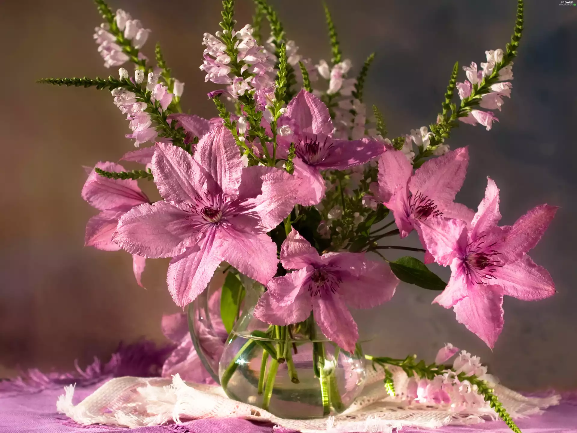 bouquet, Pink, Flowers
