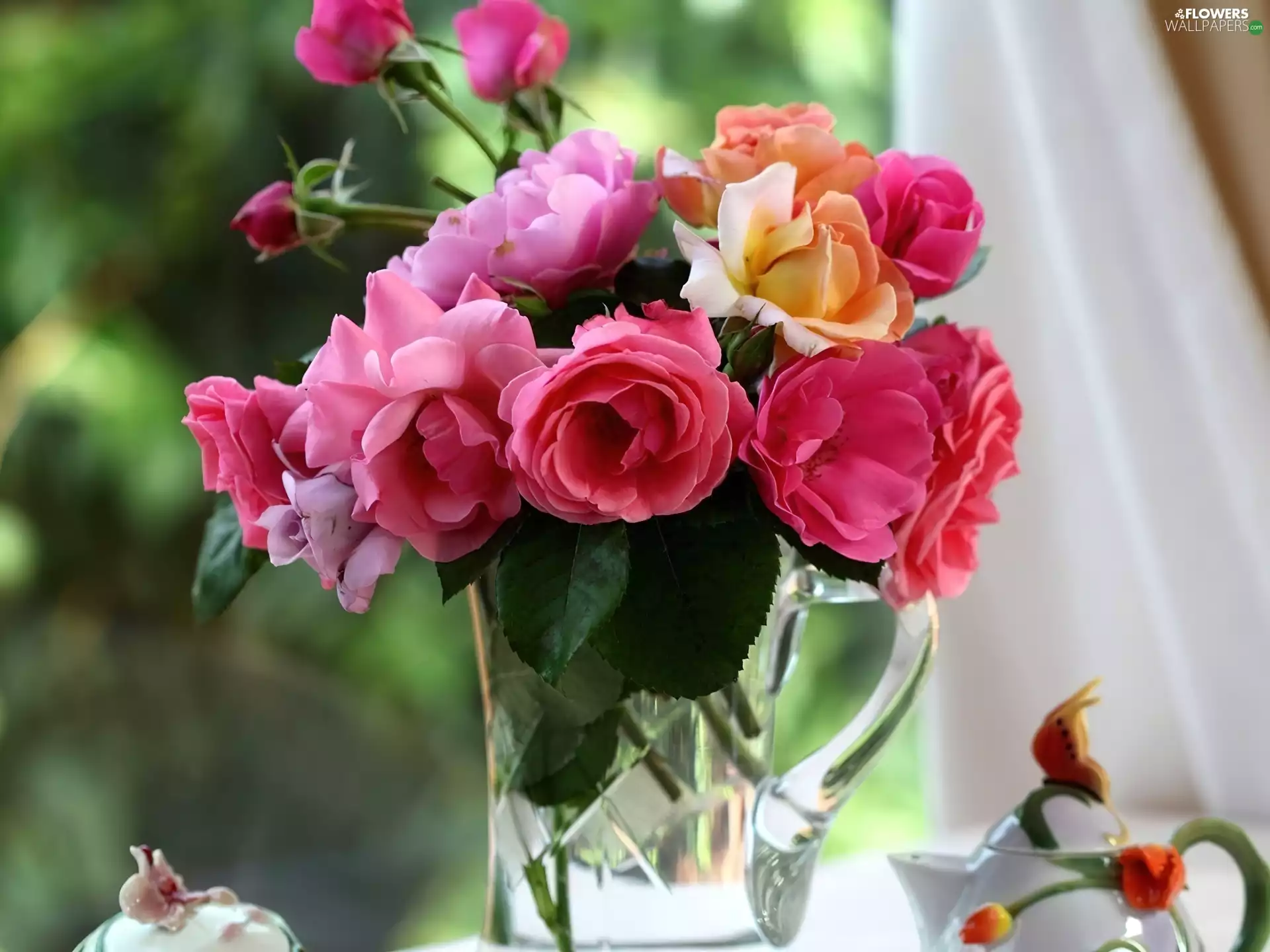 Flowers, rouge, Vase, bouquet
