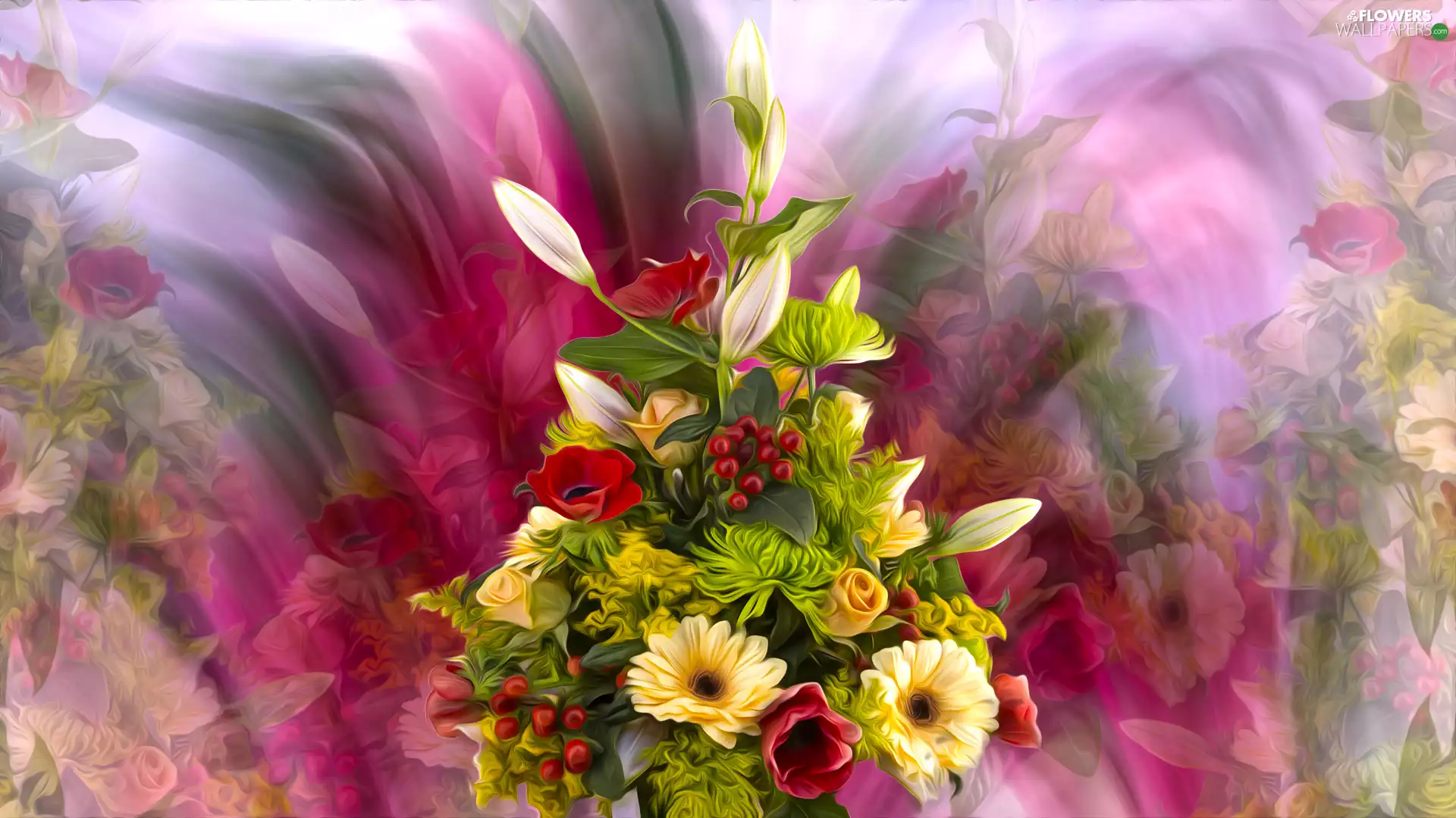 bouquet, Flowers, graphics