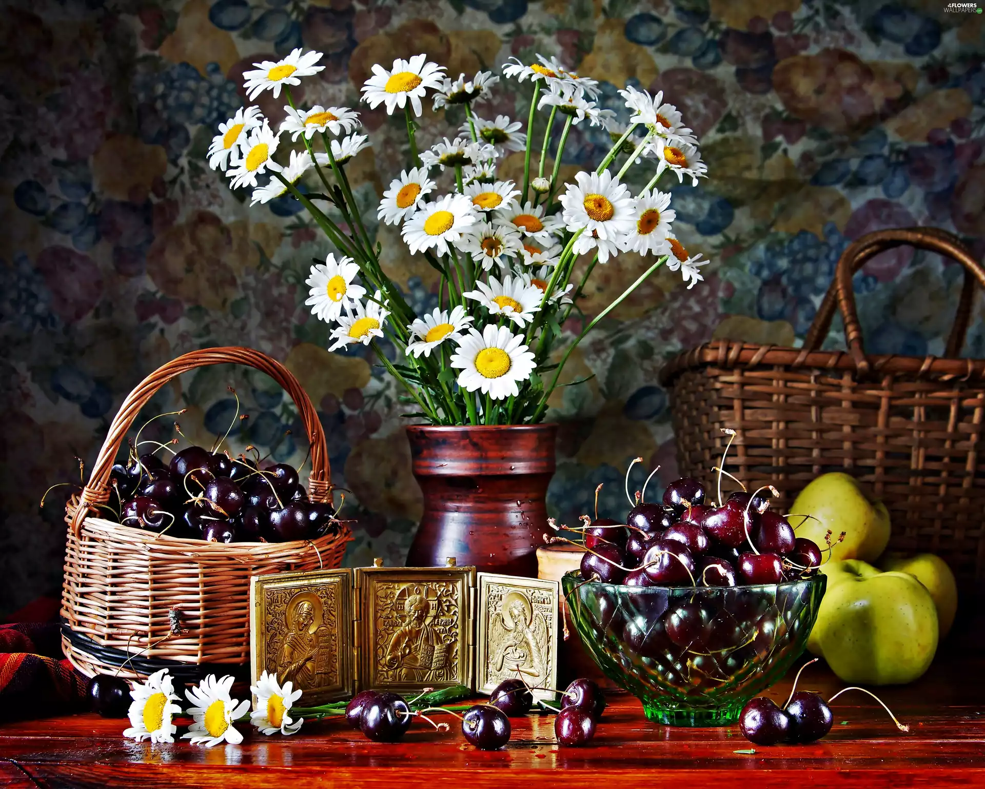 composition, Bouquet of Flowers, Fruits
