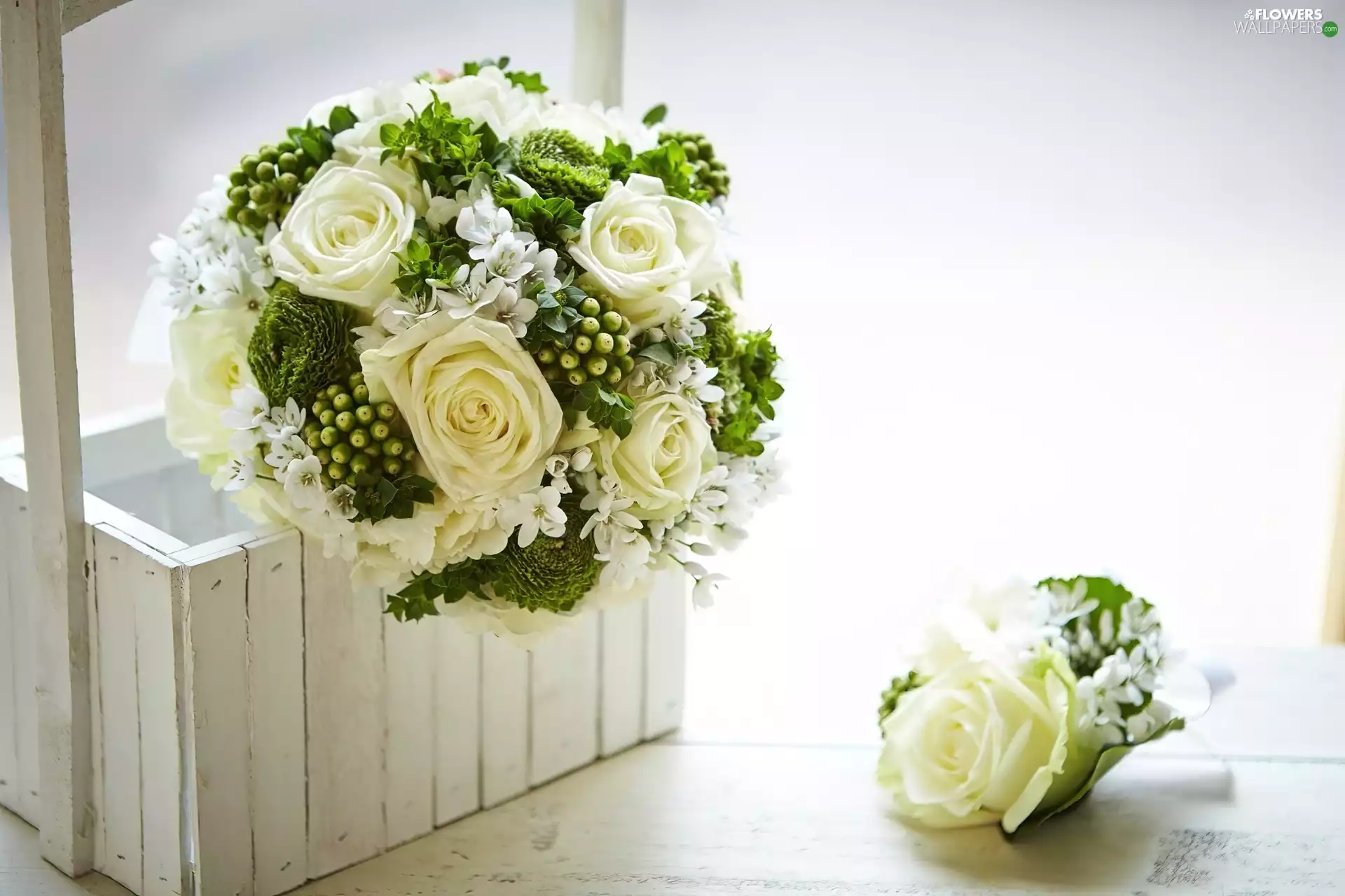 bouquet, cream, roses