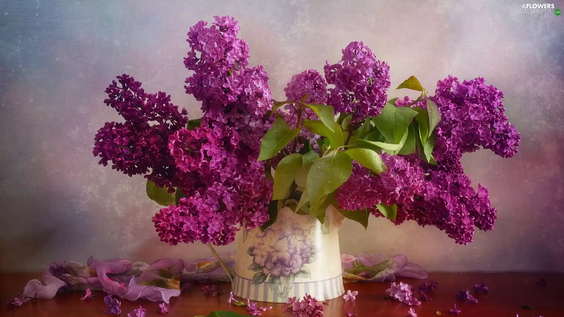 bouquet, scarf, Pink, without, Vase