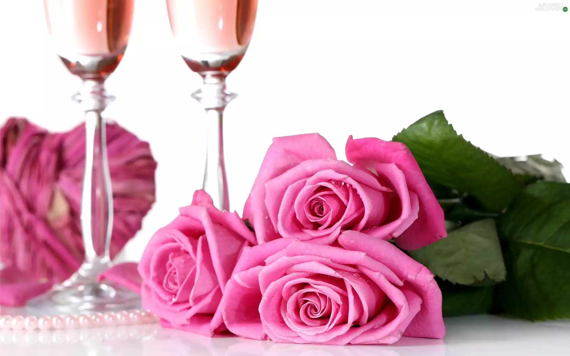 Champagne, bouquet, rouge