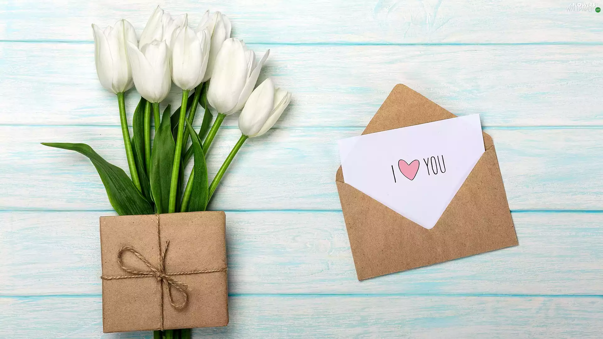 envelope, Tulips, Love things, Present, White, boarding, composition