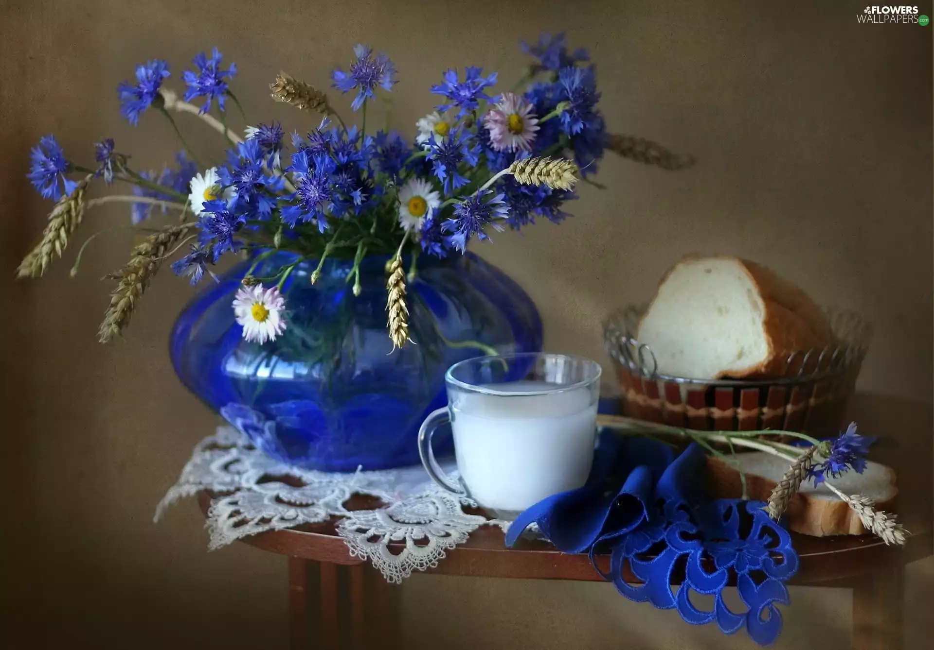 Flowers, bouquet, composition, cornflowers