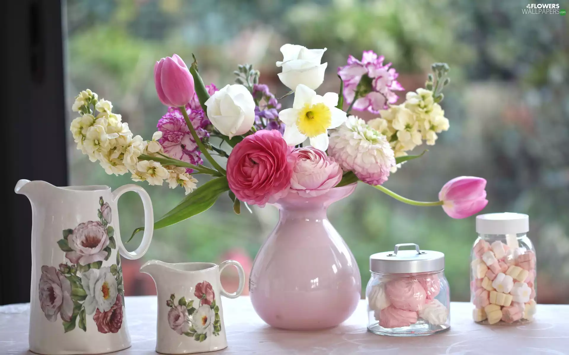 vase, Kwiatkami, creamers, DBZ