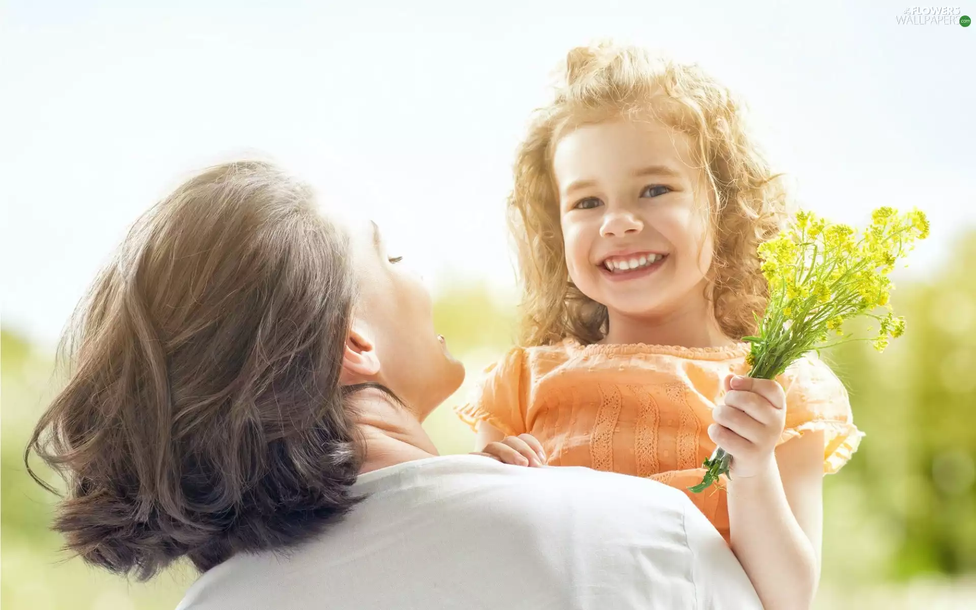 small bunch, Women, day, Mother, flowers, Kid