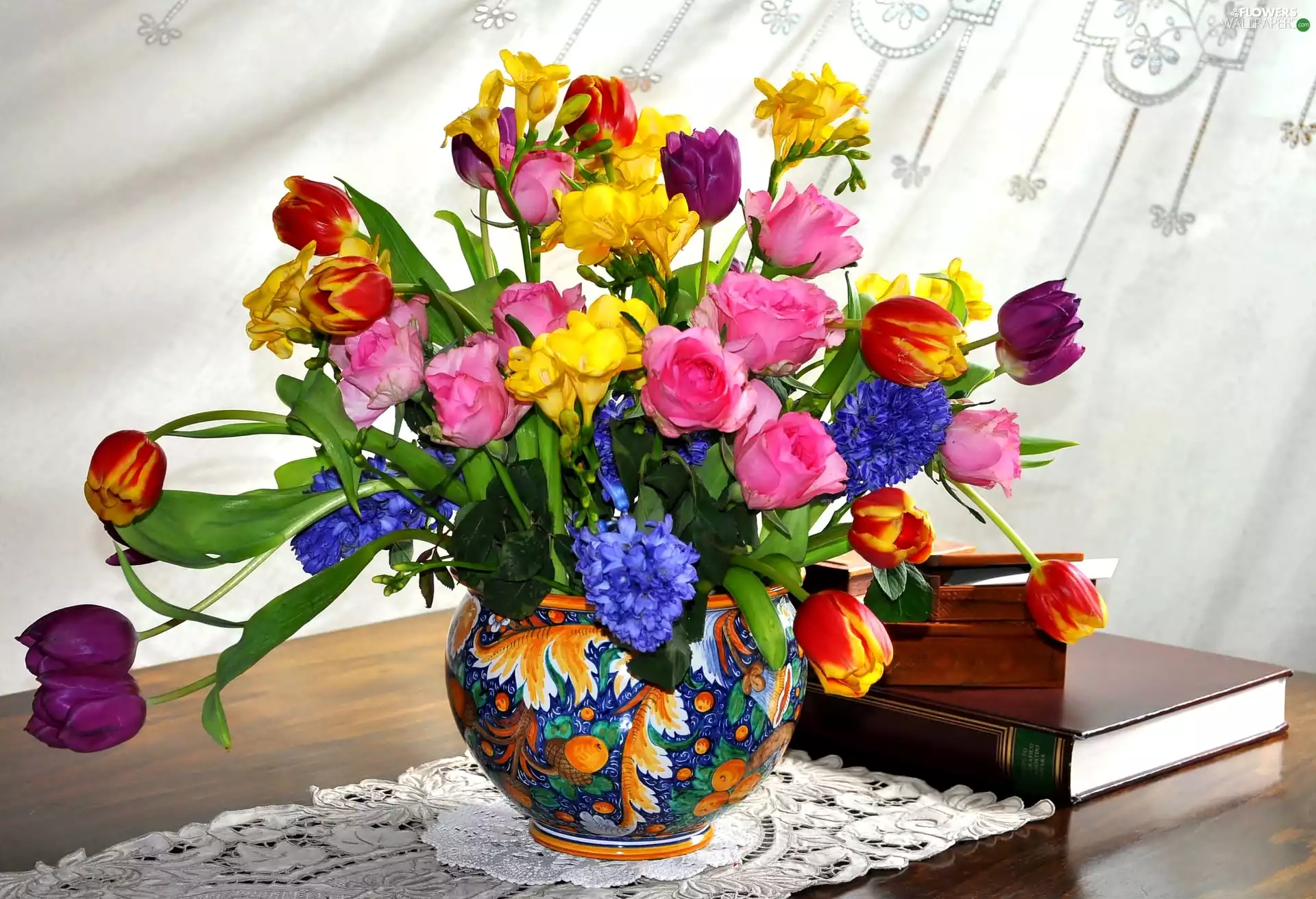 bouquet, Colorful Vase, decoration, Spring Flowers