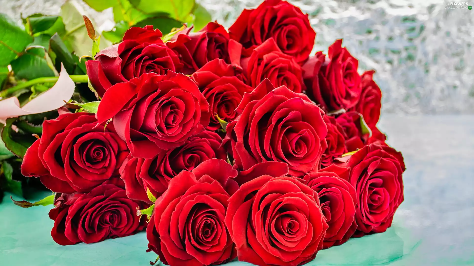 Red, roses, bouquet, developed