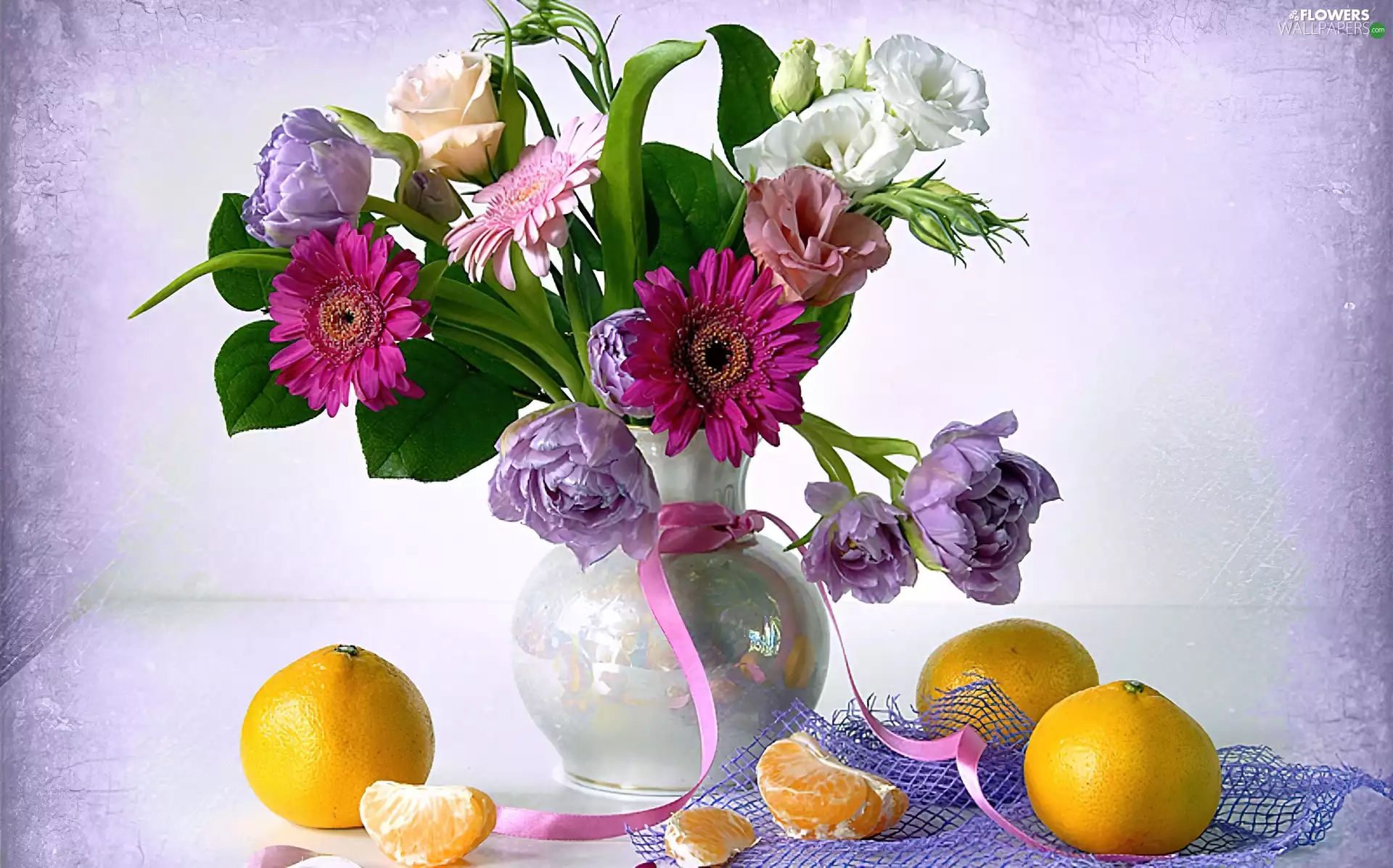 bouquet, flowers, lemons, different