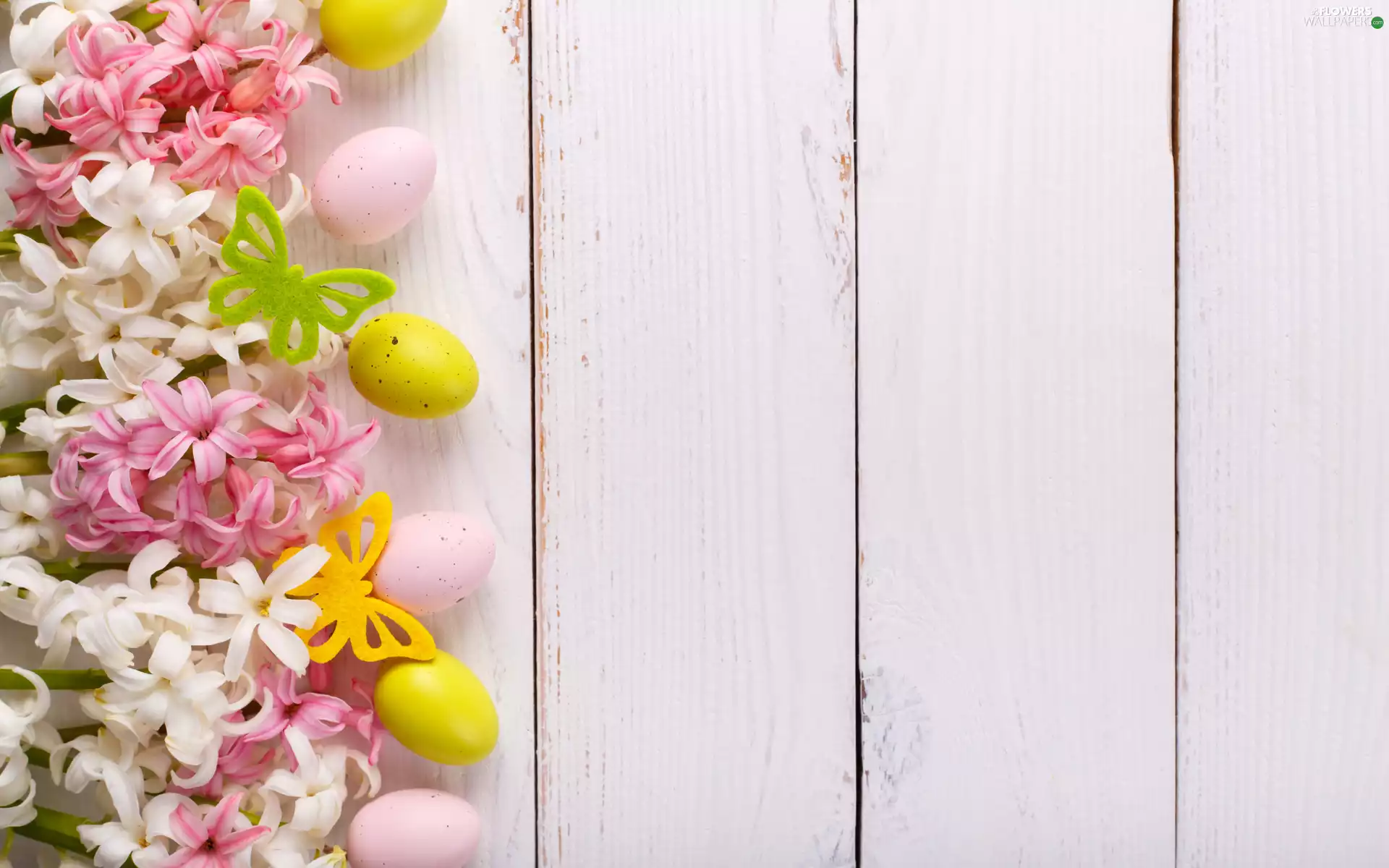 boarding, Easter, Hyacinths, butterfly, eggs