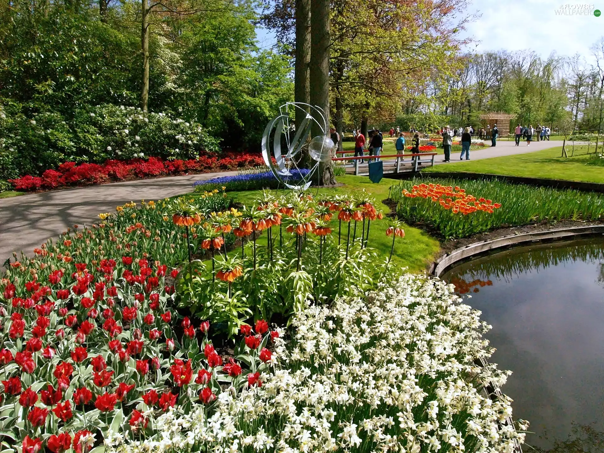 Pond - car, Spring, Floral, walkers, rebates, Park