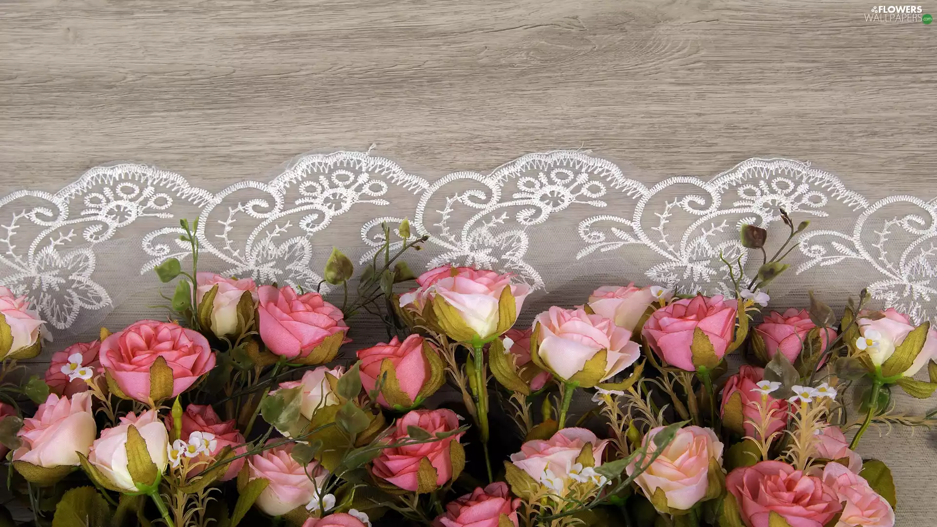 Artificial, roses, napkin, Flowers