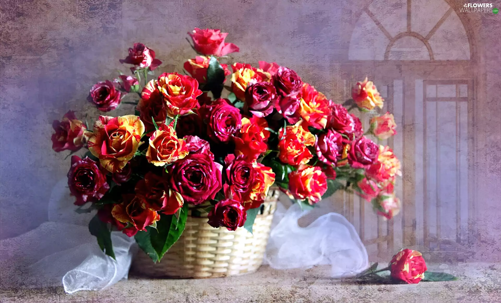 flowers, basket, bouquet