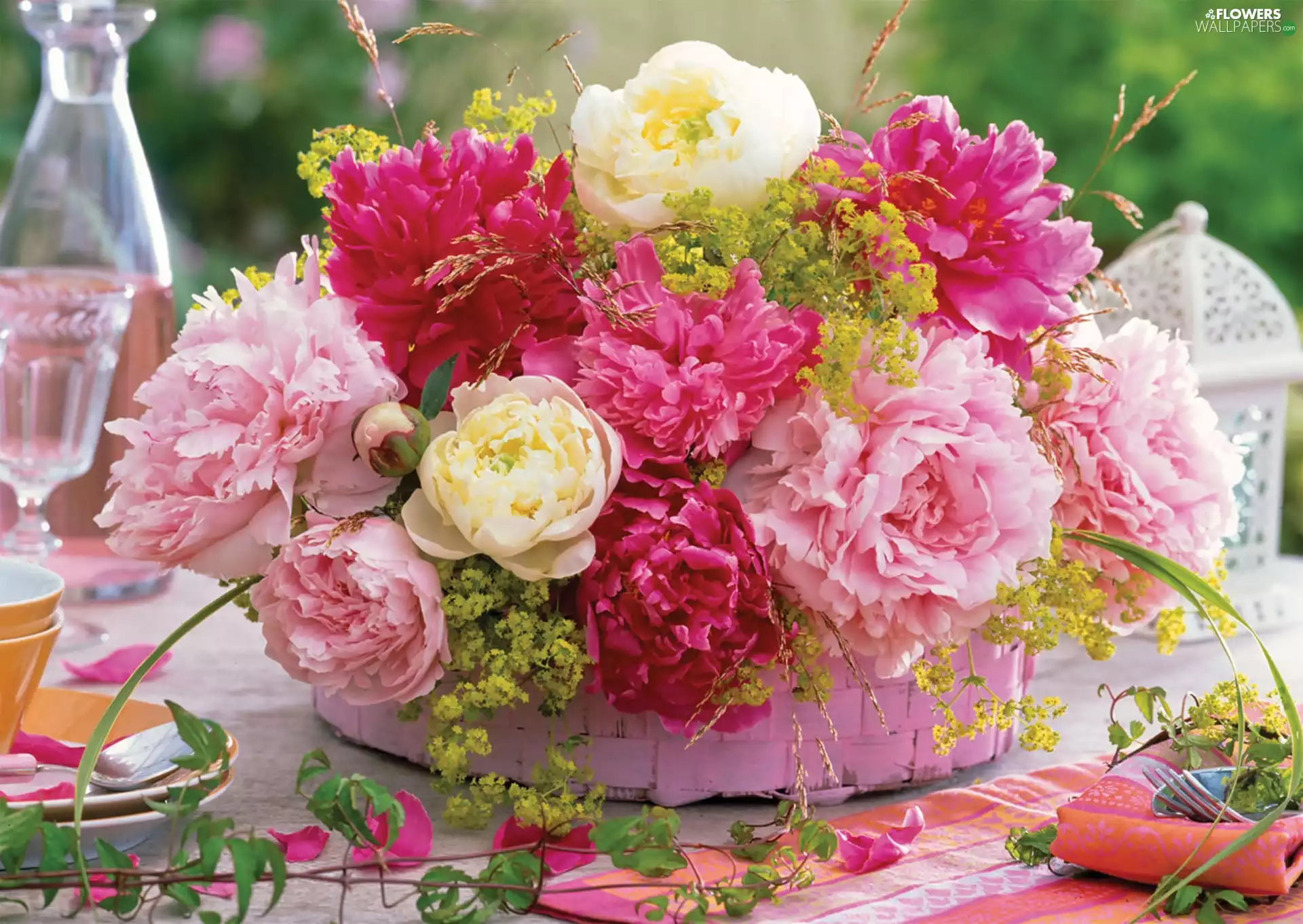 flowers, Peonies, bouquet