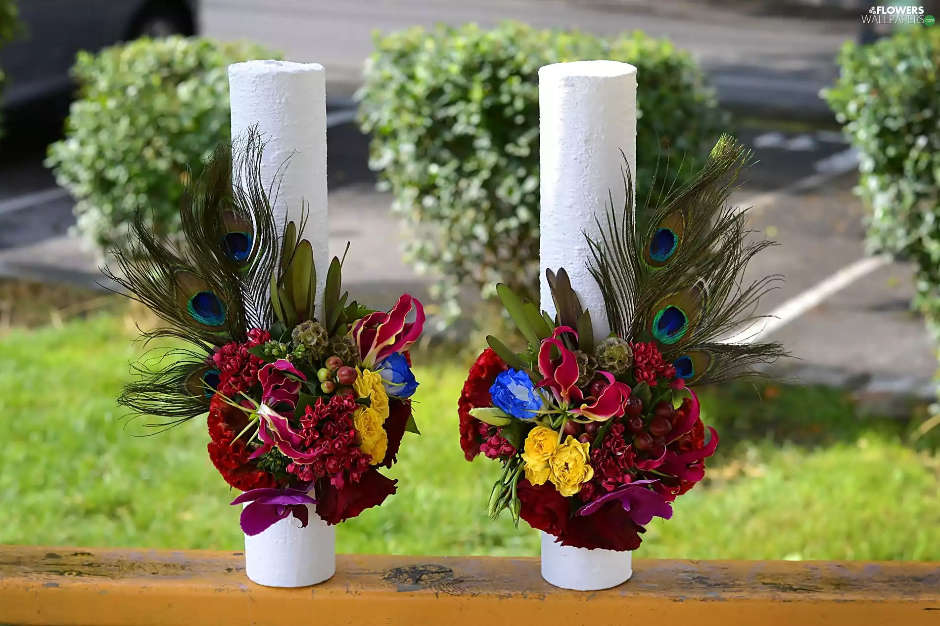 Bouquets, bars, color, flowers