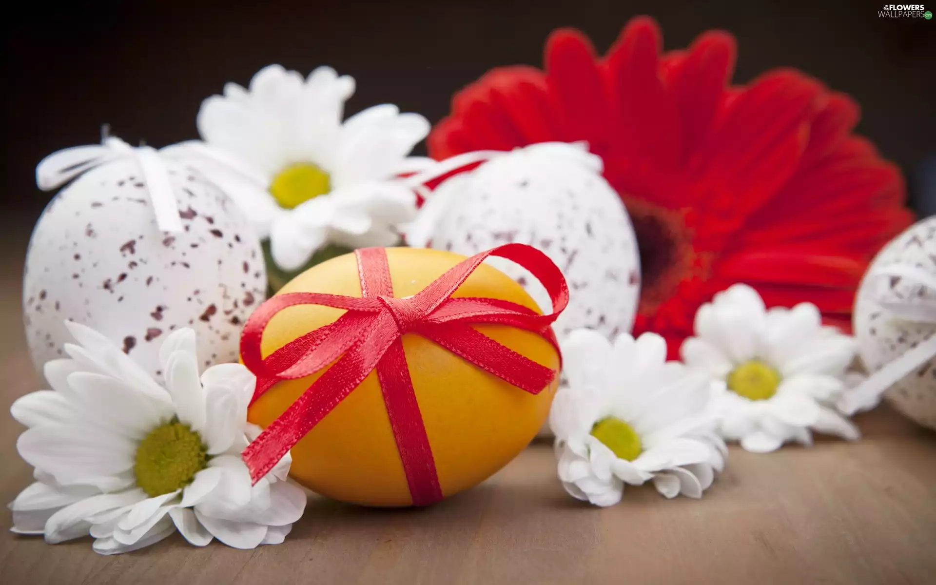 eggs, decoration, Easter, Flowers