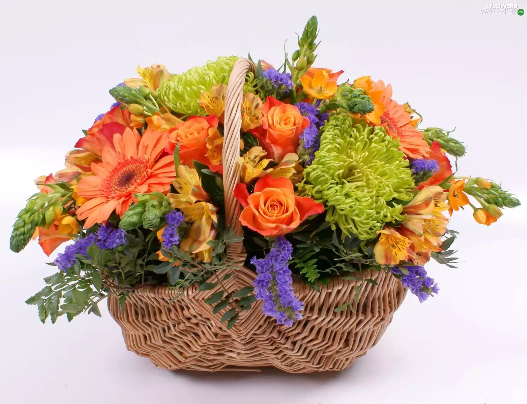 flowers, basket, full