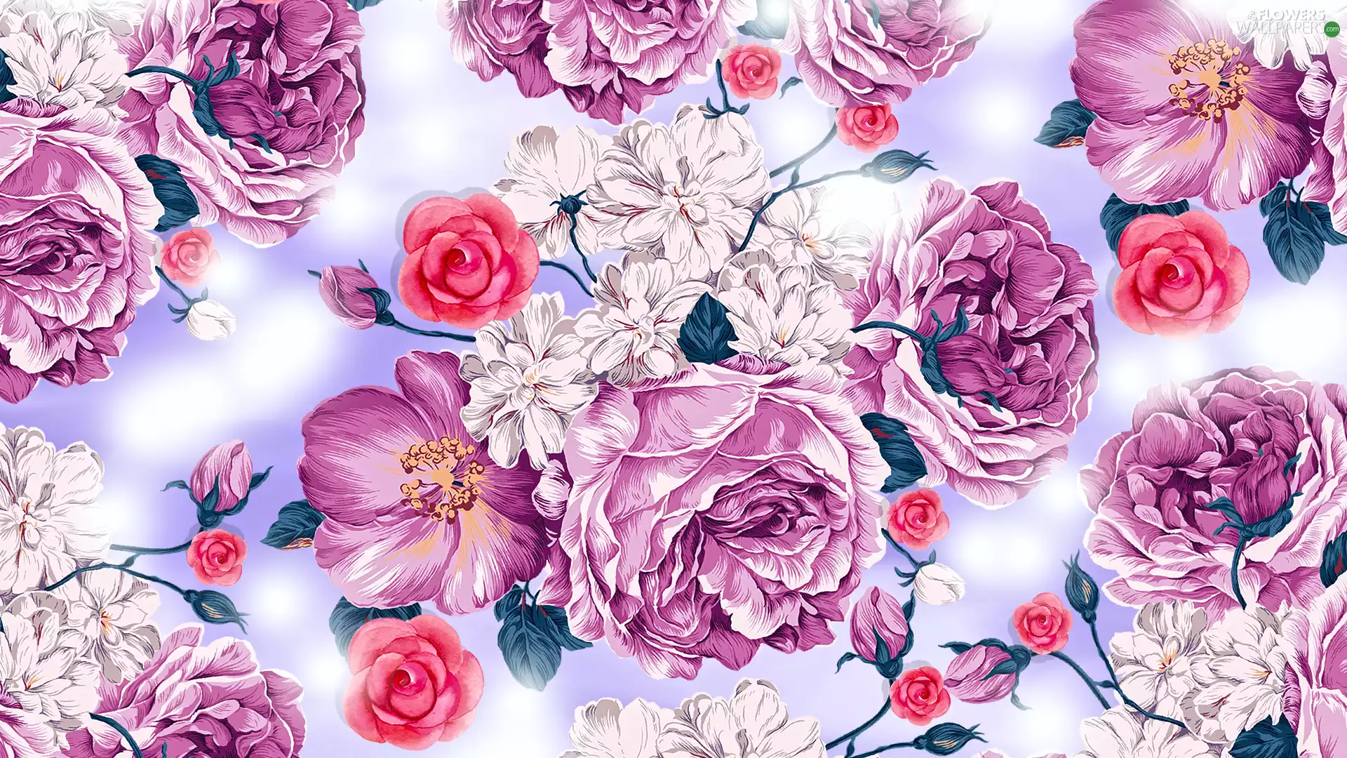 graphics, roses, 2D, Flowers