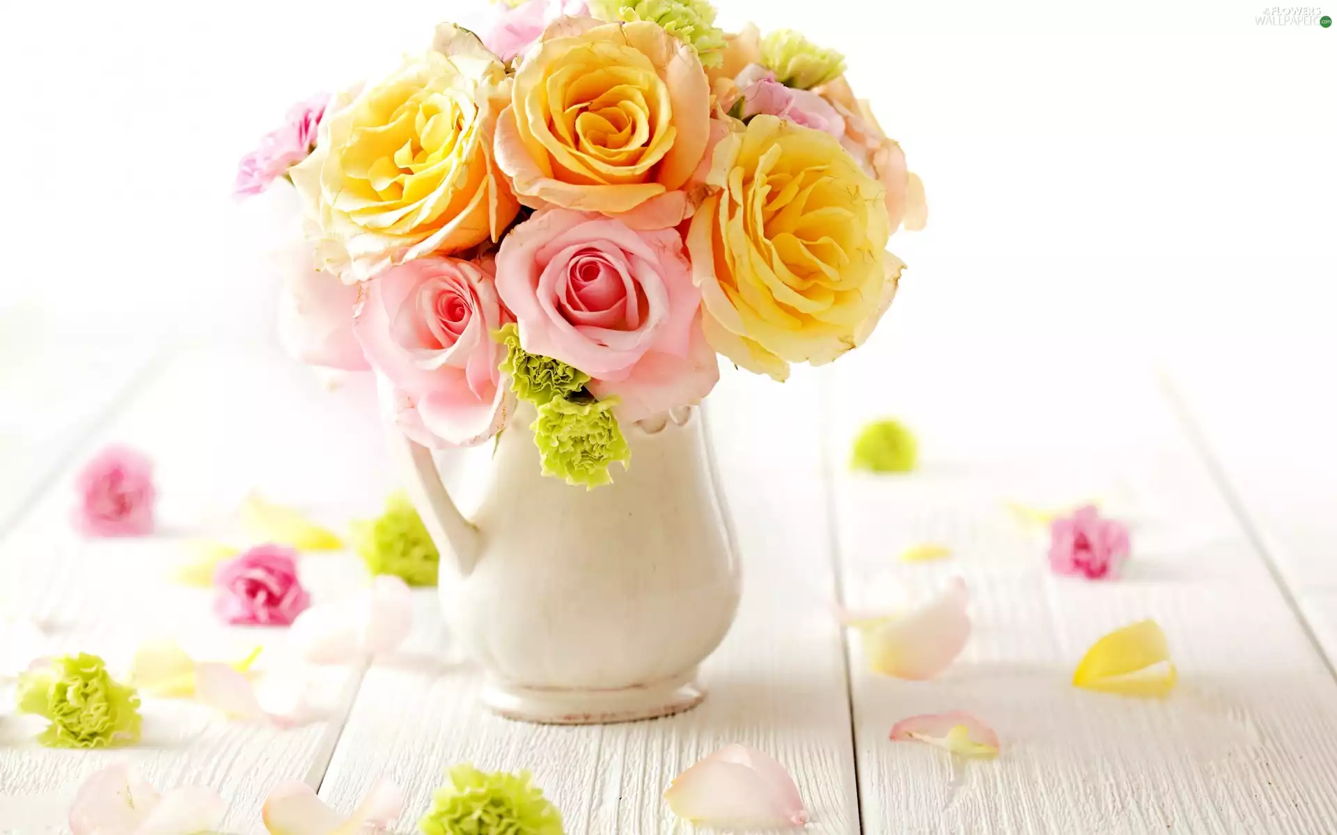 roses, Vase, bouquet, Flowers