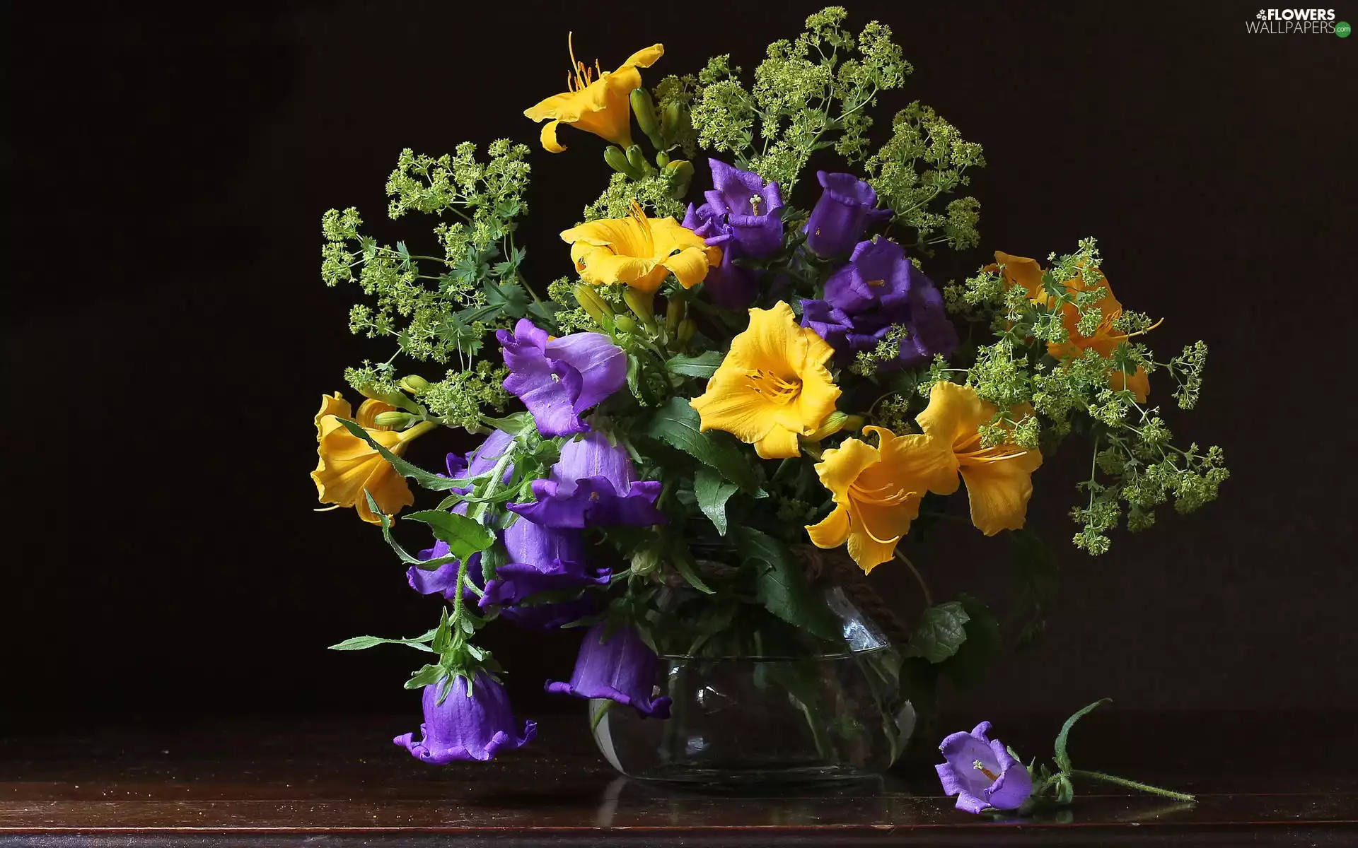 Yellow, Flowers, Vase, ringtones, bouquet
