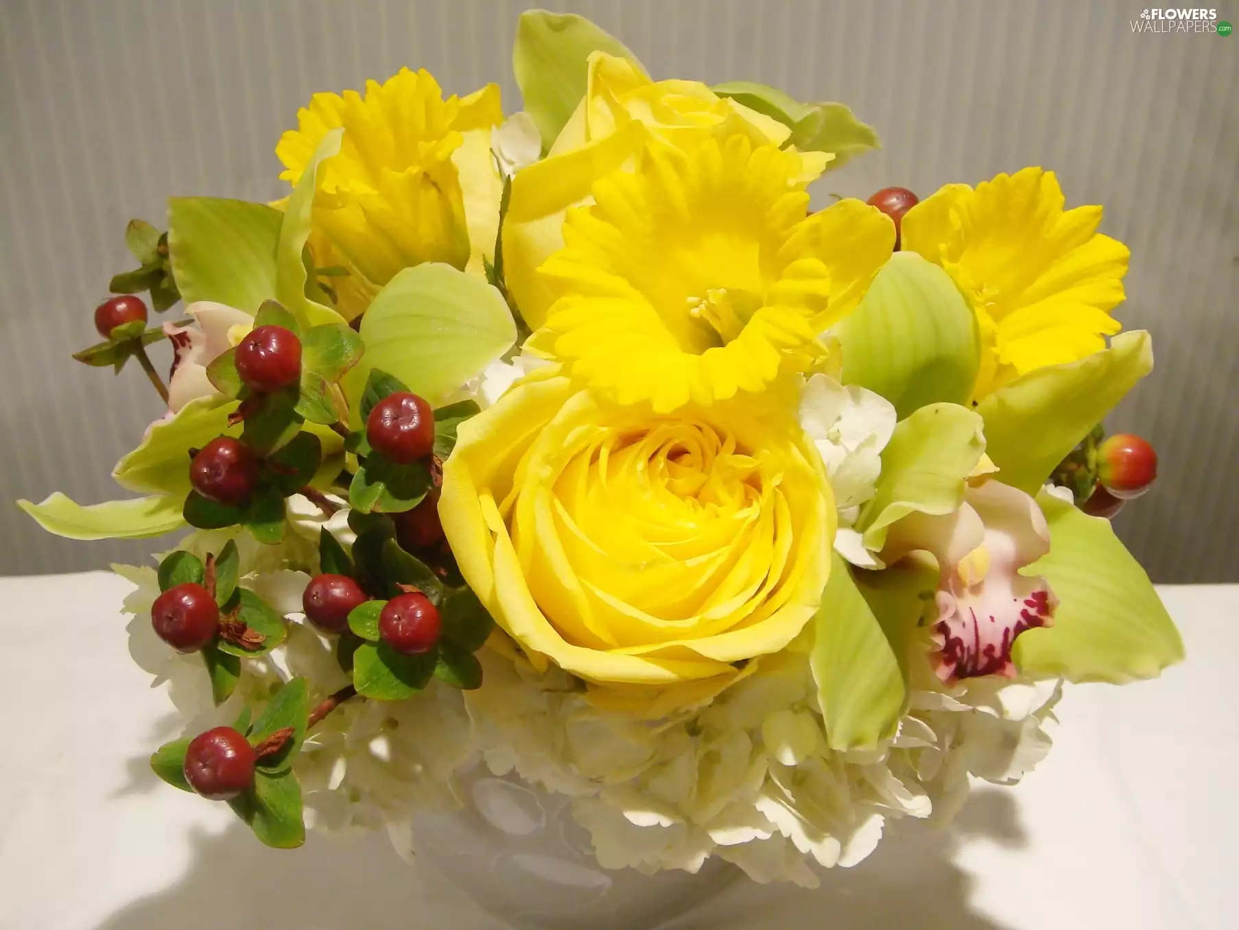 flowers, bouquet, yellow