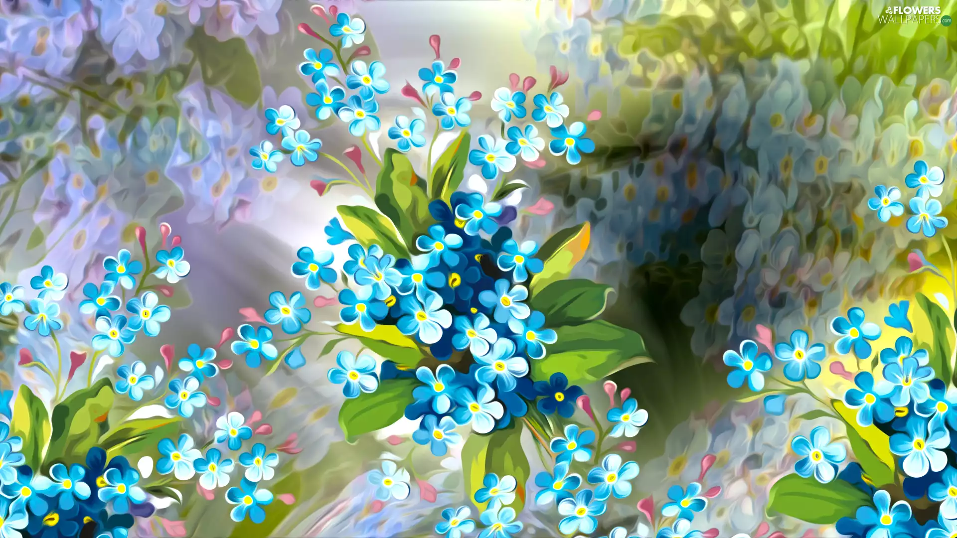 Forget, graphics, Flowers