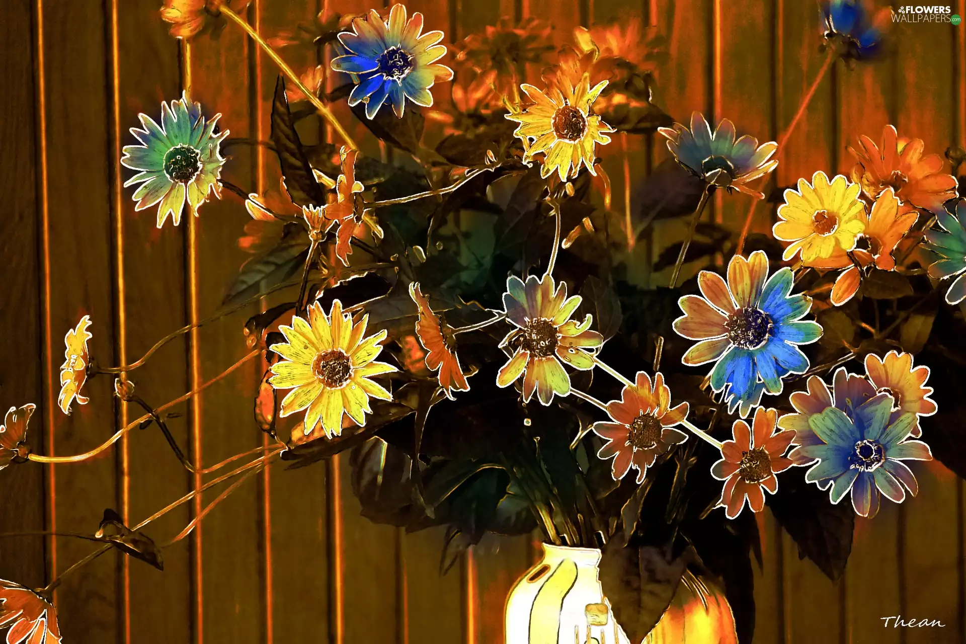 Fractalius, bouquet, flowers