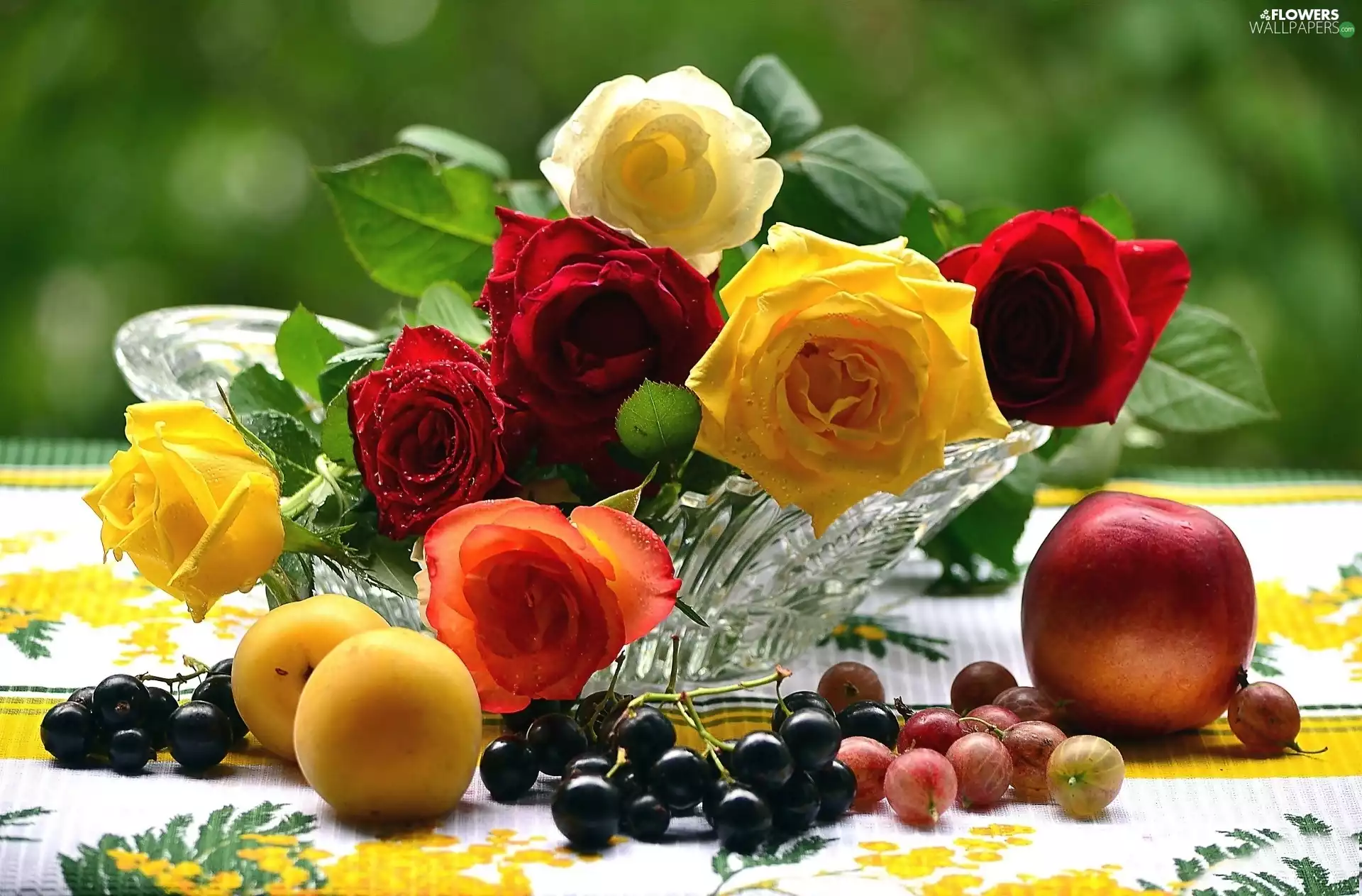 Fruits, roses, different