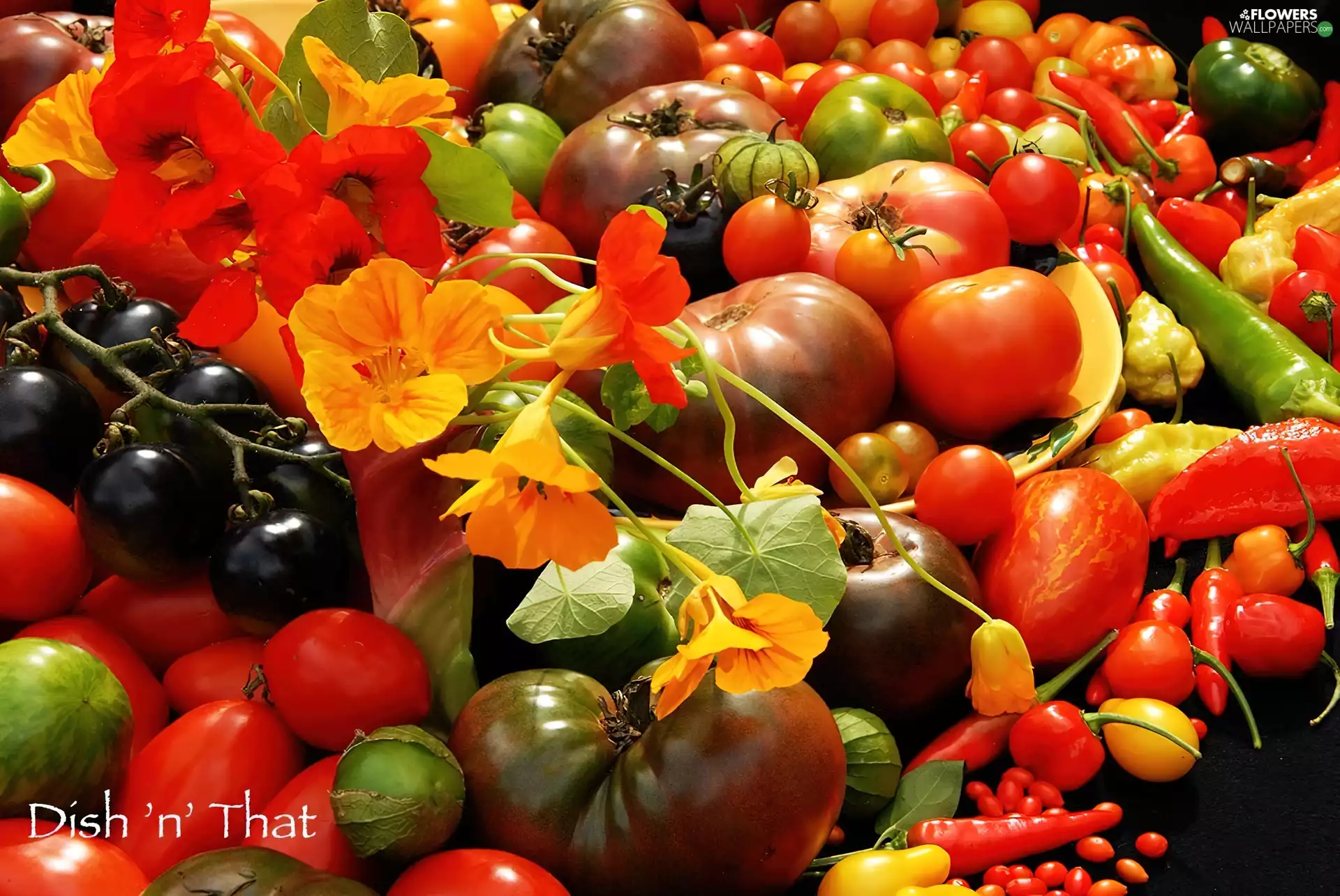vegetables, Flowers, Nasturtium, Fruits