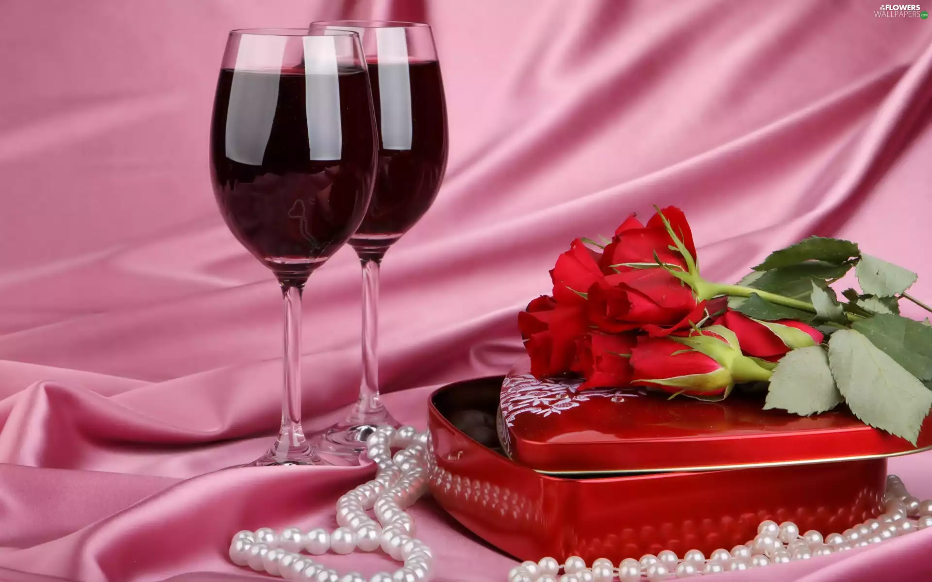 Wine, roses, Causes, glasses