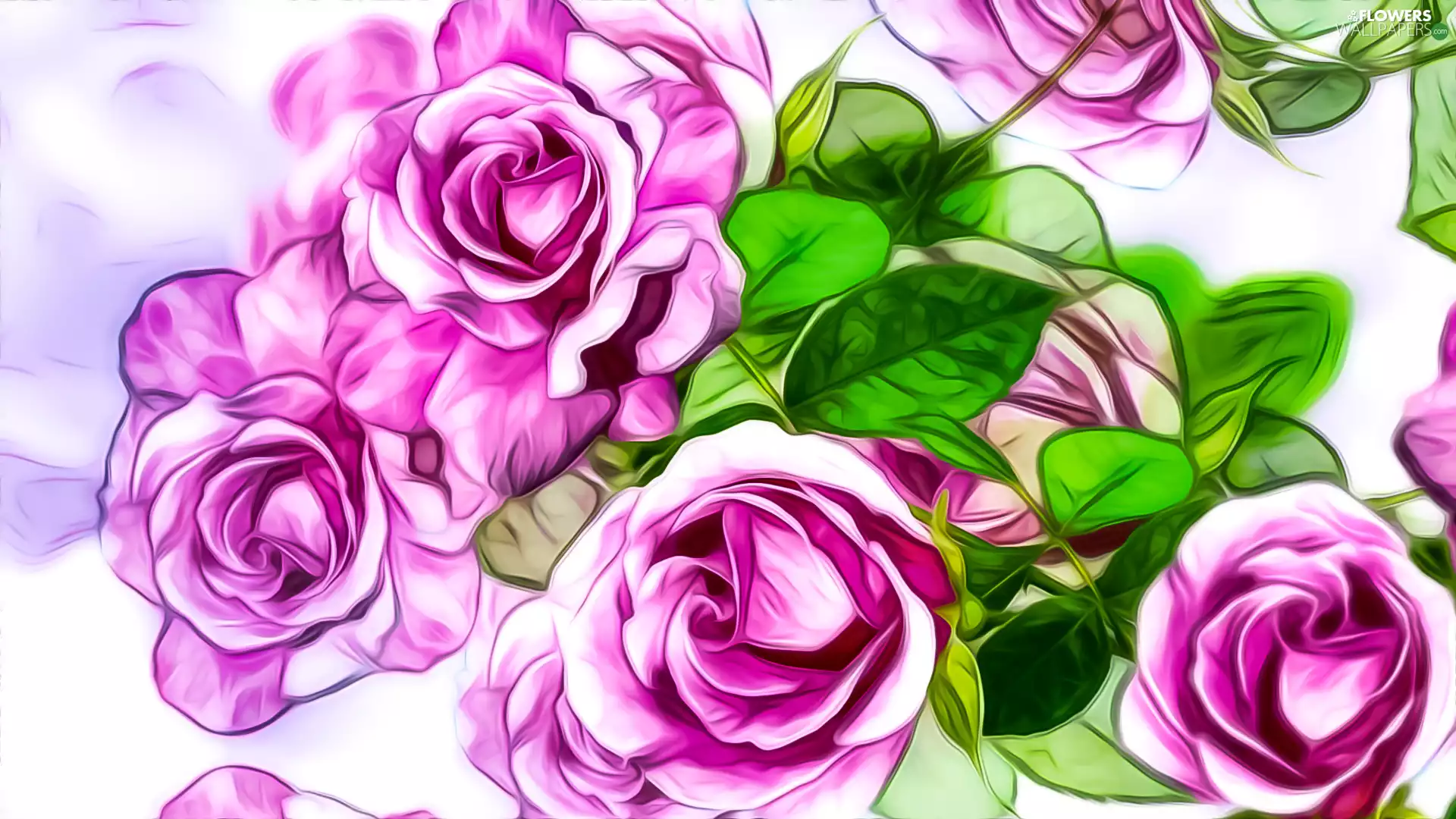 graphics, Pink, roses