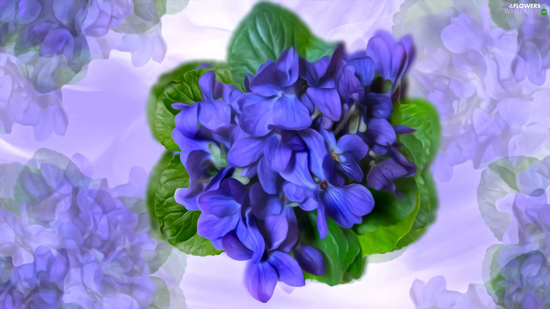 Flowers, small bunch, graphics, fragrant violets