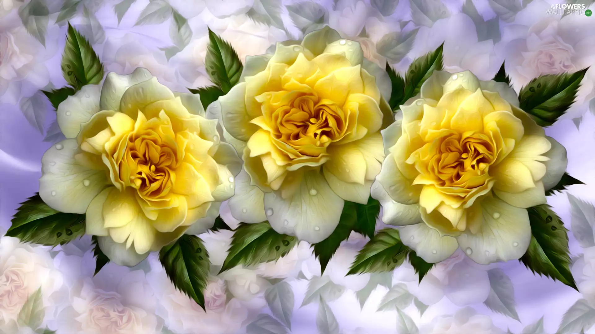 graphics, roses, Yellow