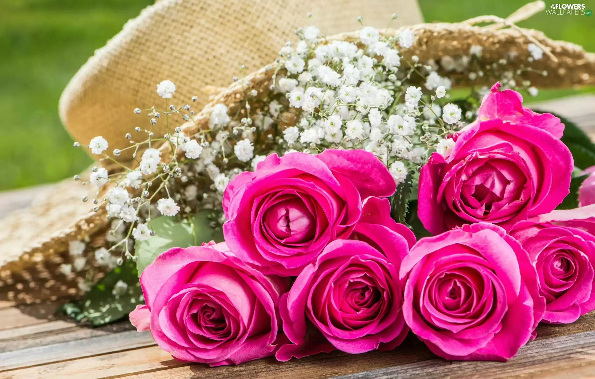 bouquet, rouge, Hat, pink