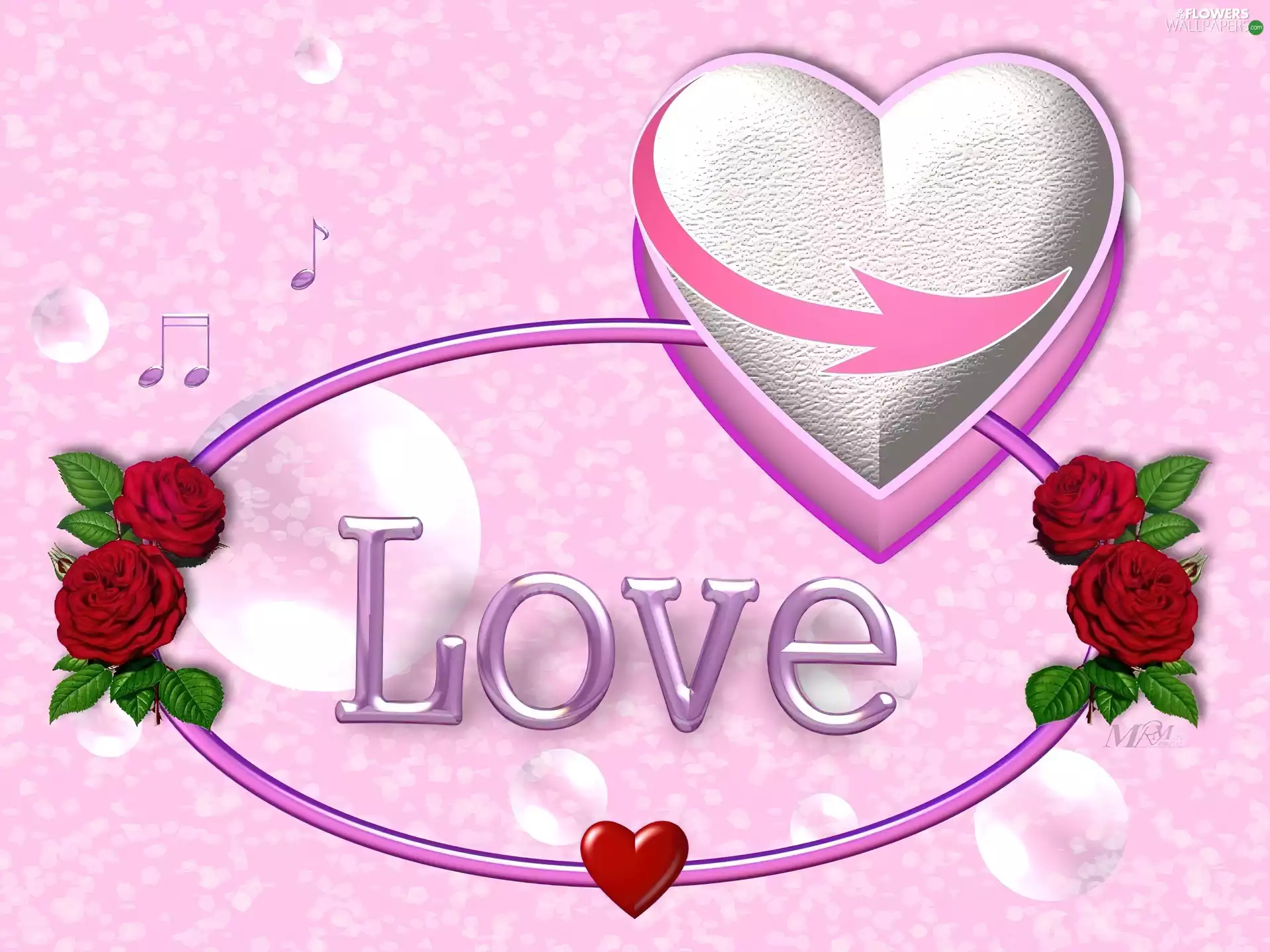 love, Red, roses, Heart